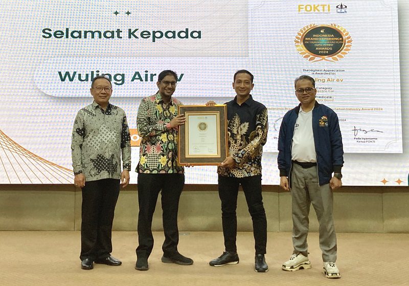 Air ev Sabet Brand Experience in Transportation Industry Award 2024, Mobil Listrik Wuling Terpopuler di Indonesia