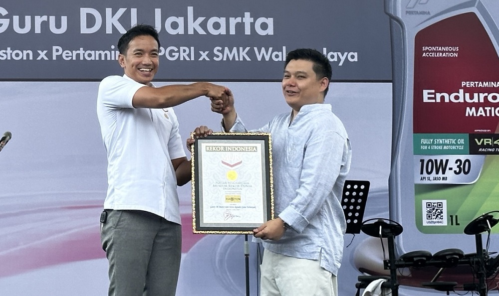 Hasston Free Oil Day, Pecahkan Rekor Muri 2.500 Motor Guru PGRI Jakarta