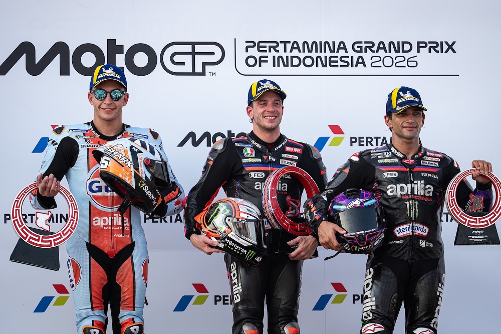Aprilia Kencang di MotoGP Mandalika, Sapu Bersih Empat Besar
